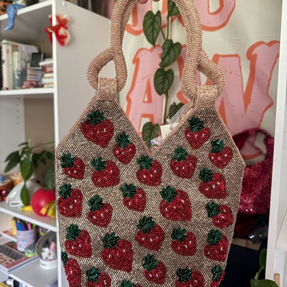 Strawberry Beaded Bag - Made in India